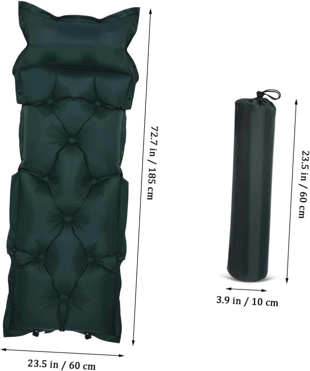 Portable Self Inflating Sleeping Pad for Camping Ultralight Inflatable Mat with Integrated Pillow Skin Friendly Surface for Hiking