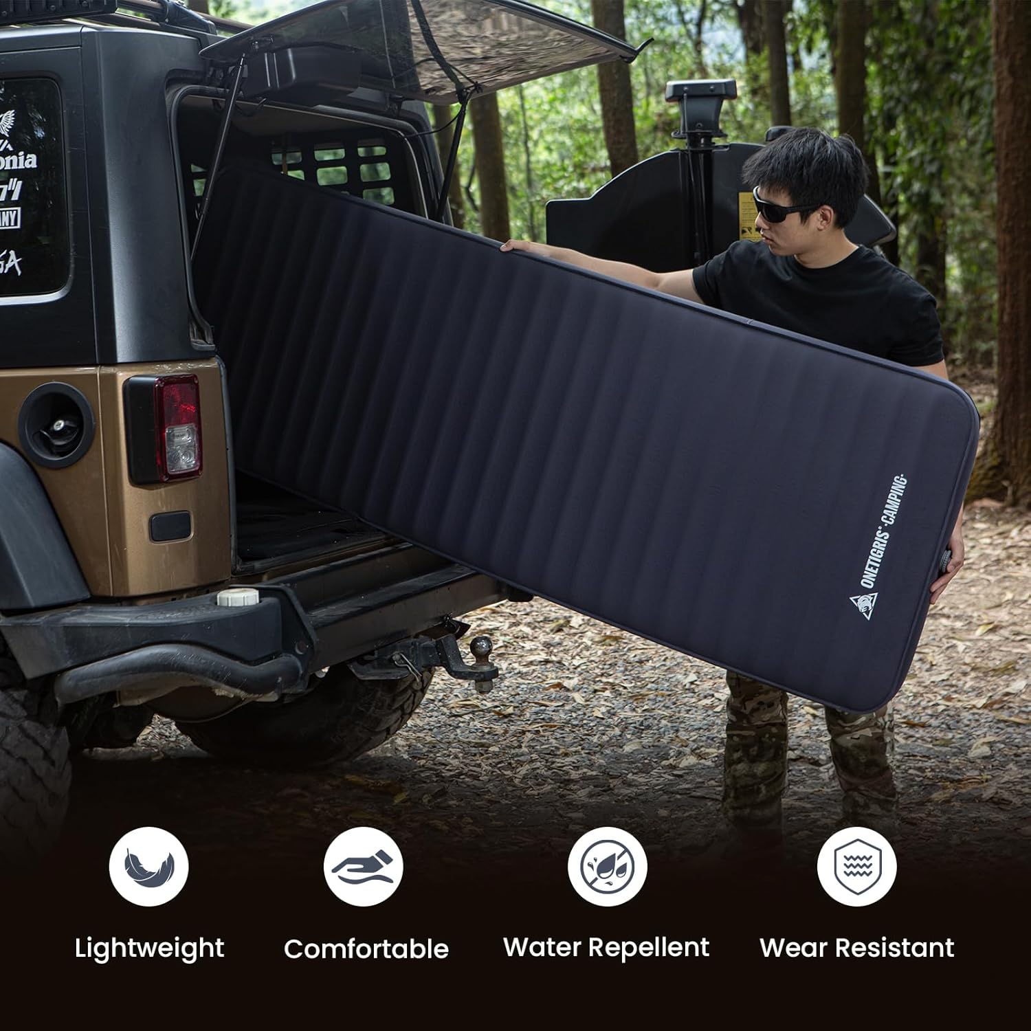 OneTigris Dreamstar Single Air Mattress, Self-Inflating Sleeping Pad Foam for Camping, Backpacking, Car Trips, Travels, Air Bed with Patch-up Kit