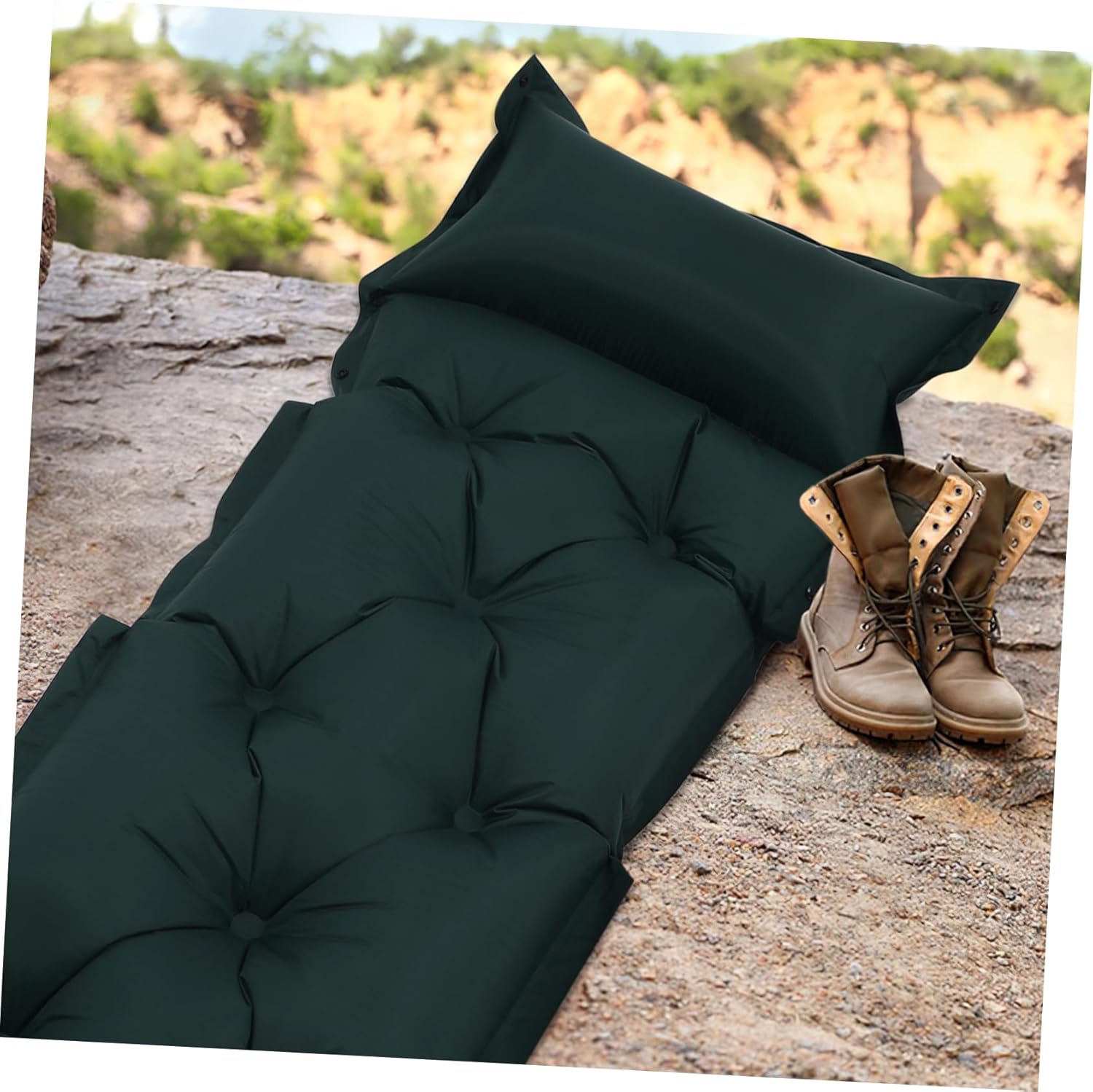 Portable Self Inflating Sleeping Pad for Camping Ultralight Inflatable Mat with Integrated Pillow Skin Friendly Surface for Hiking