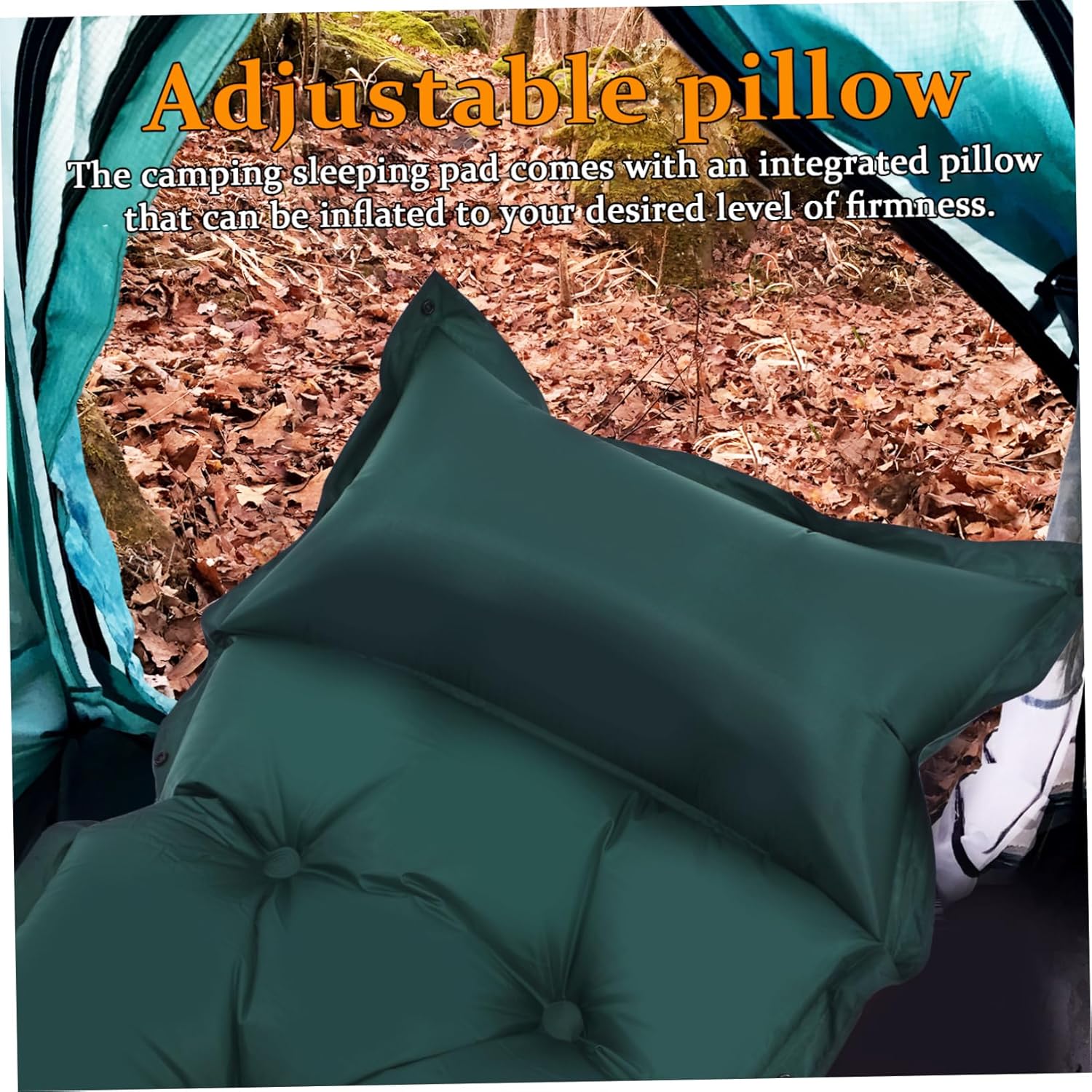 Portable Self Inflating Sleeping Pad for Camping Ultralight Inflatable Mat with Integrated Pillow Skin Friendly Surface for Hiking